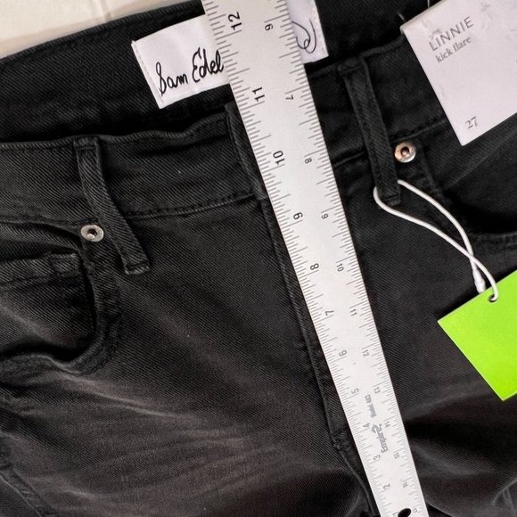 Sam Edelman Women's Black Linnie Flare Leg High Rise Cotton Jeans Size 27 - Picture 9 of 10